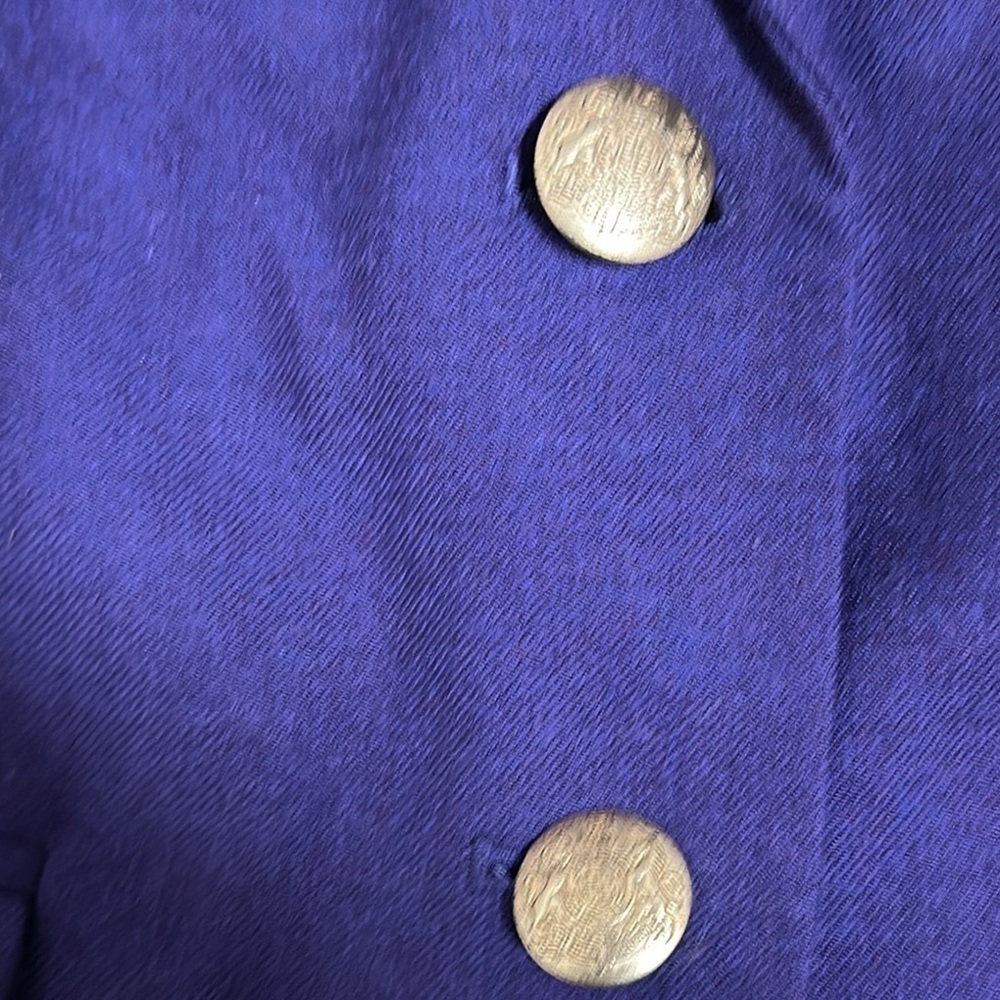 J Crew Womens Schoolboy Blazer Size 0 Purple Gold Crested Buttons Wool Blend - Picture 6 of 13
